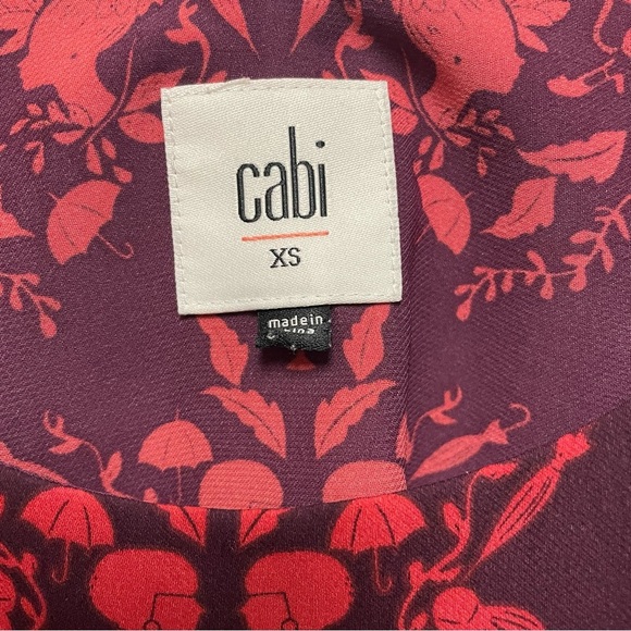 Cabi Tank Top Burgundy w/ Red/Pink Images Women’s Size XS - Picture 7 of 11